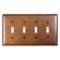 Cobre antiguo - Placa de pared con 4 palancas