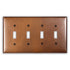 Cobre antiguo - Placa de pared con 4 palancas