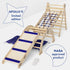 Apollo 5 in 1 Climbing Set:  Pikler Triangle, Net, Arch, Slide Board, and Cushion for Little Astronauts