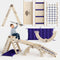 Apollo 5 in 1 Climbing Set:  Pikler Triangle, Net, Arch, Slide Board, and Cushion for Little Astronauts