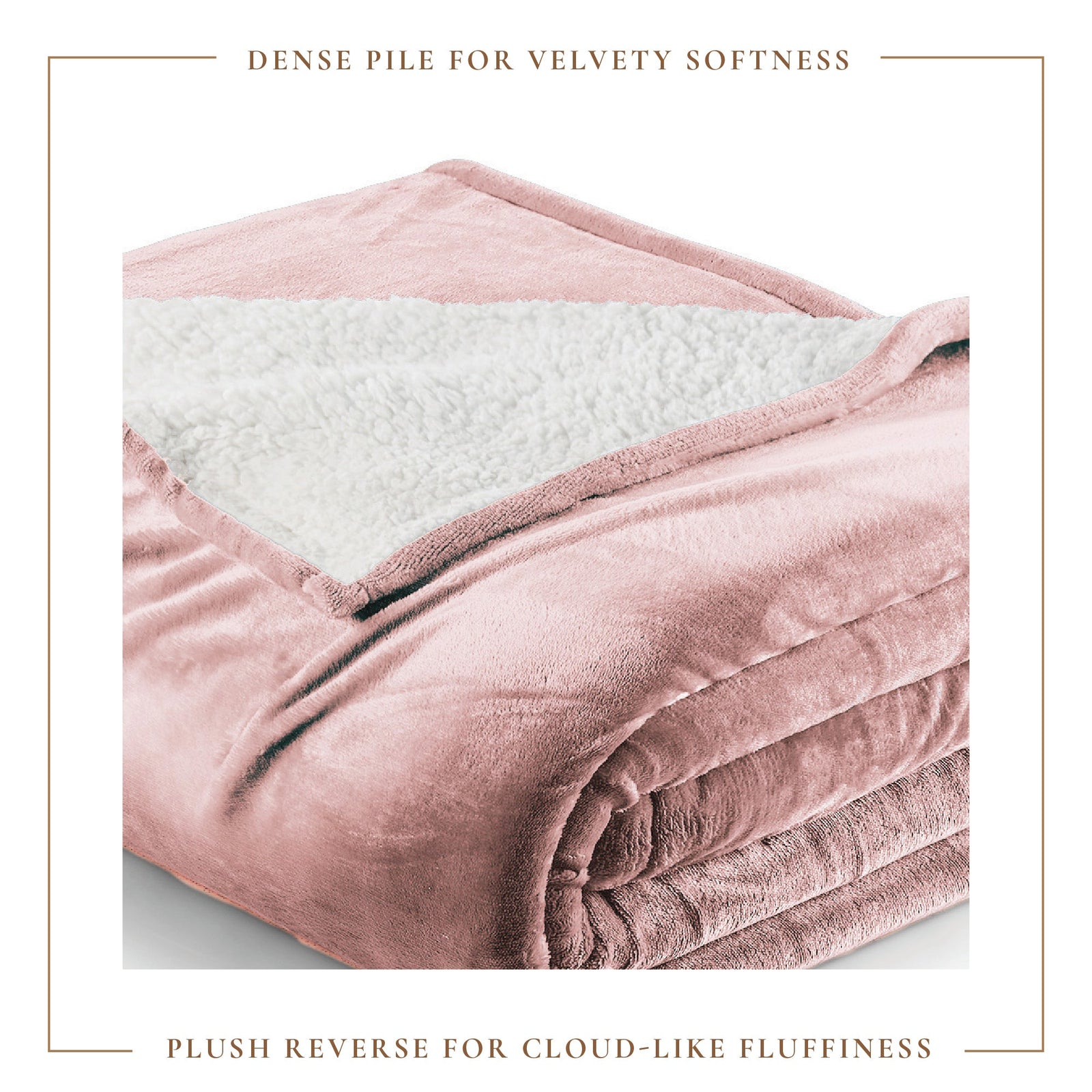 Velvet Plush Sherpa Bed Blanket - Sherpa Fleece Collection