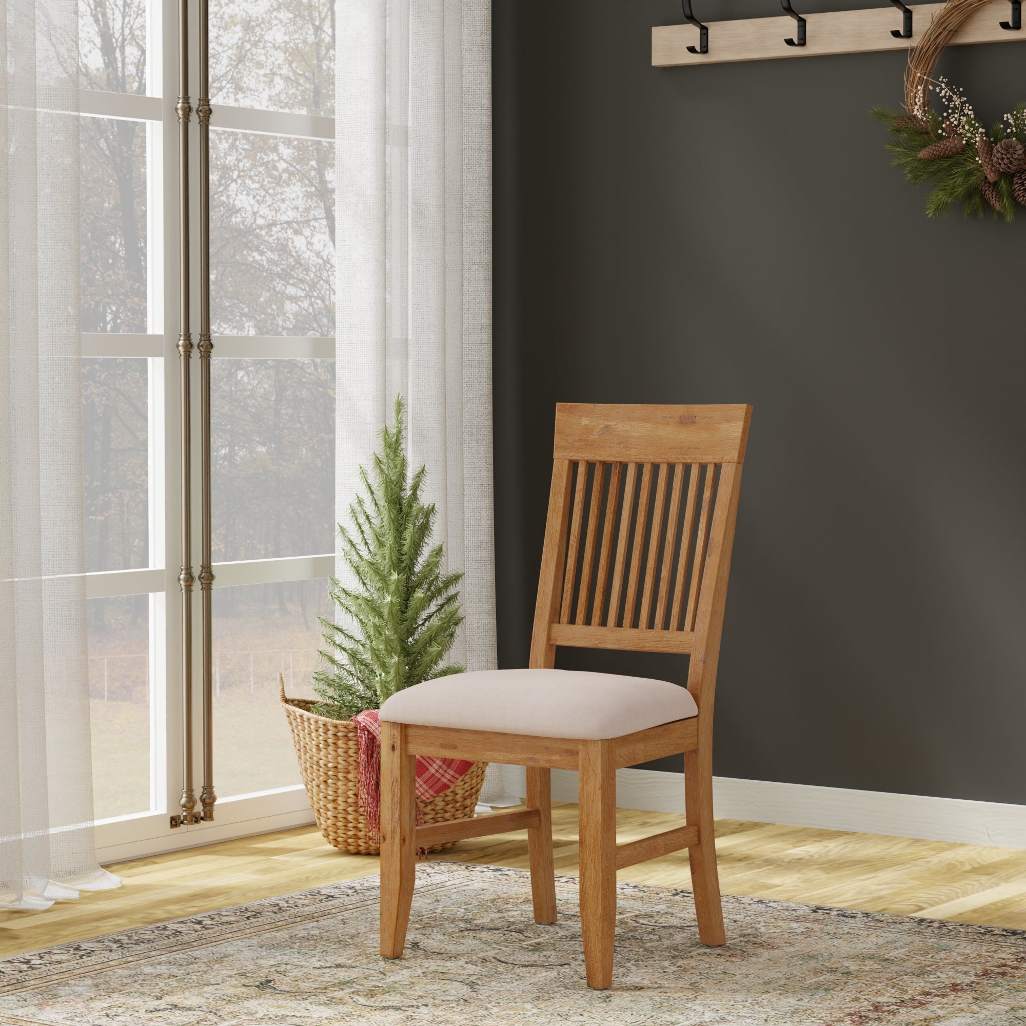 Sillas auxiliares Aspen, color natural antiguo