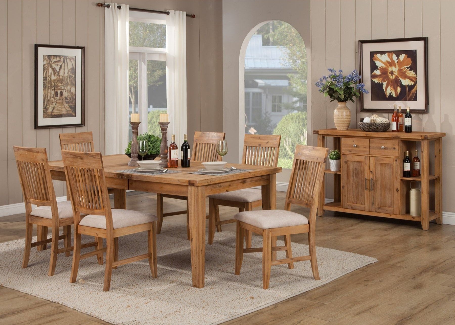 Sillas auxiliares Aspen, color natural antiguo