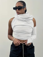 Draped Neckline Sleeveless Top