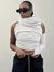 Draped Neckline Sleeveless Top