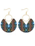 Aztec Circle Geometric Wooden Earrings with Multicolour Tribal Vibe