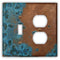 Azul Copper - 1 placa de pared con interruptor / 1 placa de pared dúplex