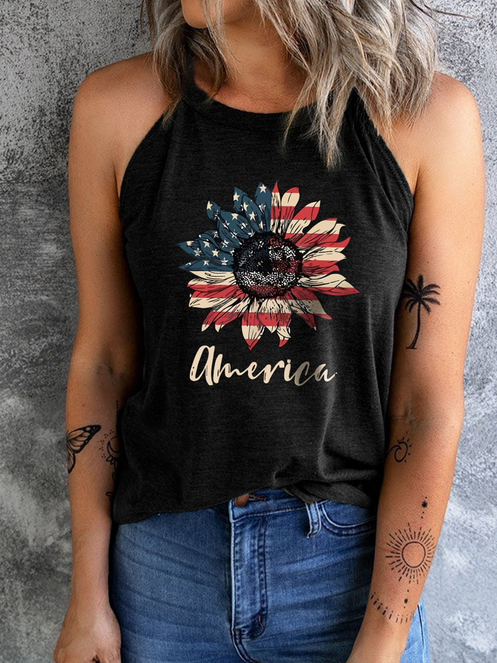 Sunflower Graphic Sleeveless Top