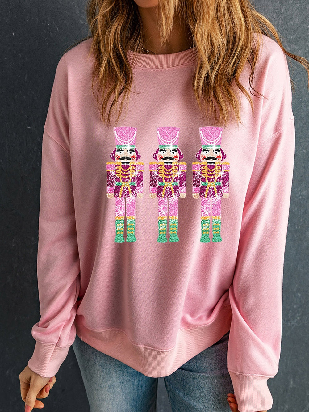Sequin Nutcracker Christmas Pullover