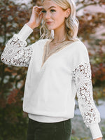 Long Sleeve V-Neck Tunic with Butterfly Design