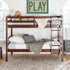 Cama litera de madera maciza Carolina de estilo transicional con dos camas individuales