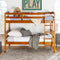 Cama litera de madera maciza Carolina de estilo transicional con dos camas individuales