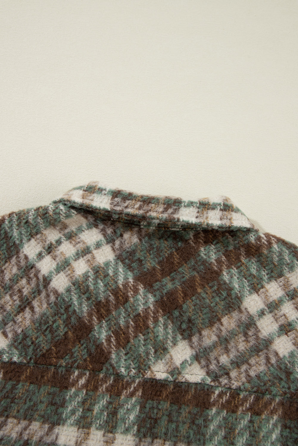 Relaxed Fit Plaid Shirt Jacket for Plus Size