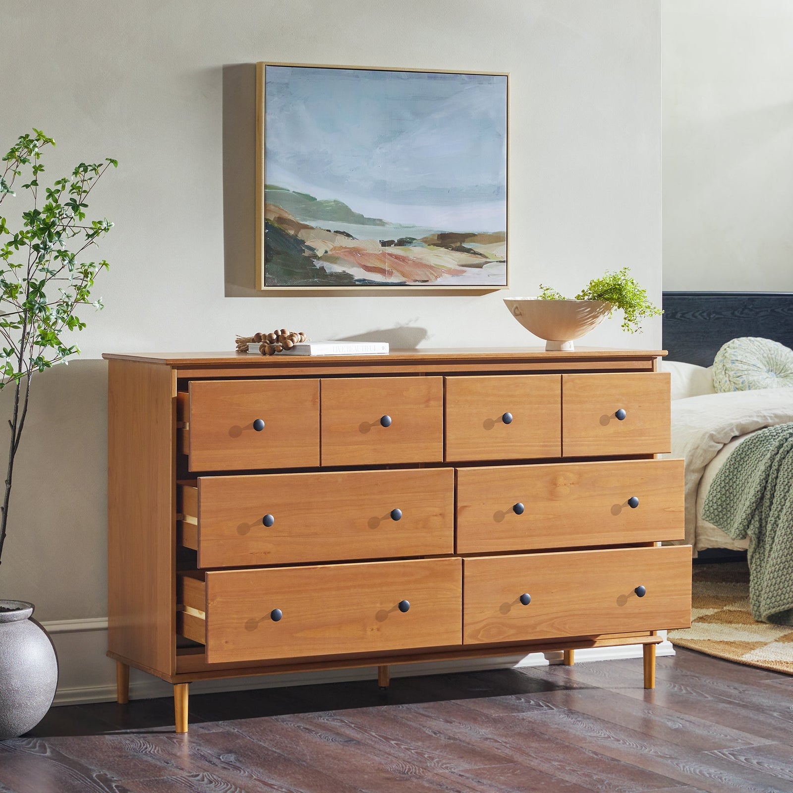 Cómoda de transición de madera maciza Spencer