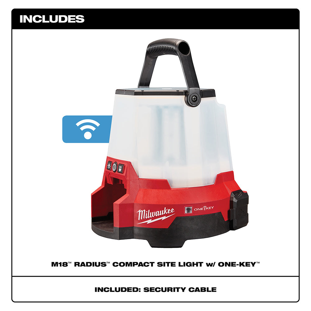 Luz de sitio compacta LED Milwaukee 2146-20 M18™ RADIUS™ con ONE-KEY™