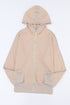 Colorblock Hooded Coat Plus Size