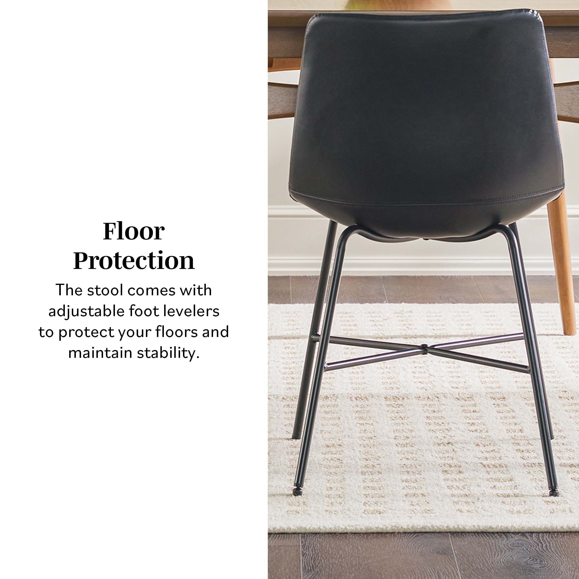 Colección de asientos industriales de piel sintética Xuma Urban (silla de comedor o taburete de bar), juego de 2