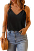 Satin Cami Top with V-Neckline