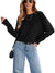 Chic Black Marble Print Dolman Sleeve Blouse