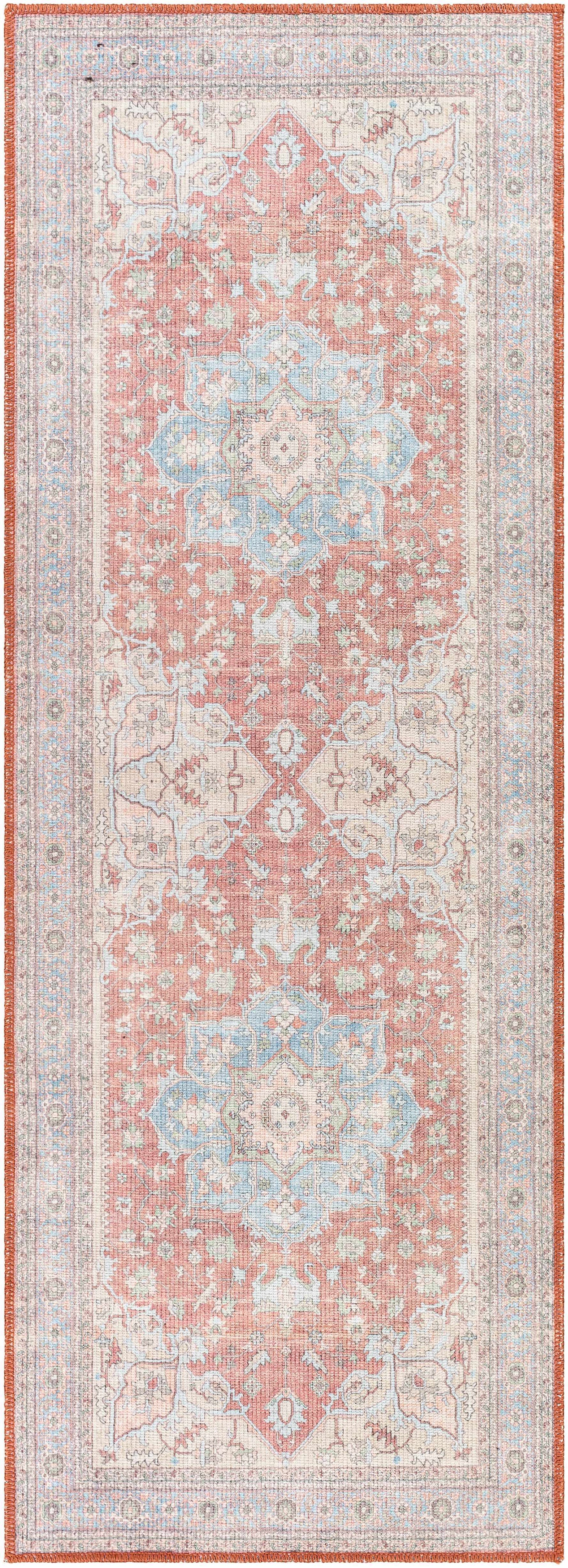 Alfombra lavable con medallón Bagamanoc marrón - Liquidación