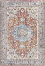 Alfombra lavable con medallón Bagamanoc marrón - Liquidación