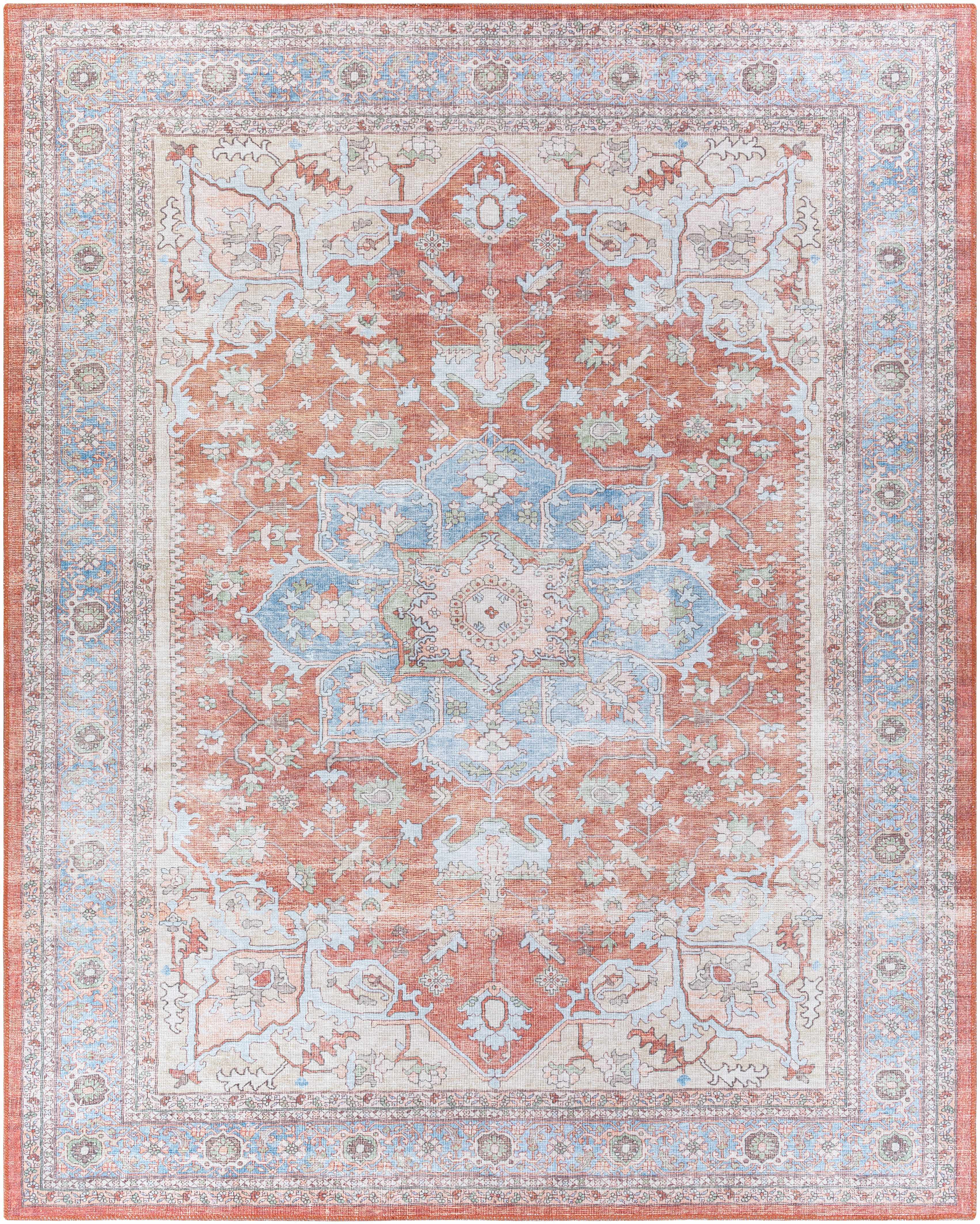 Alfombra lavable con medallón Bagamanoc marrón - Liquidación
