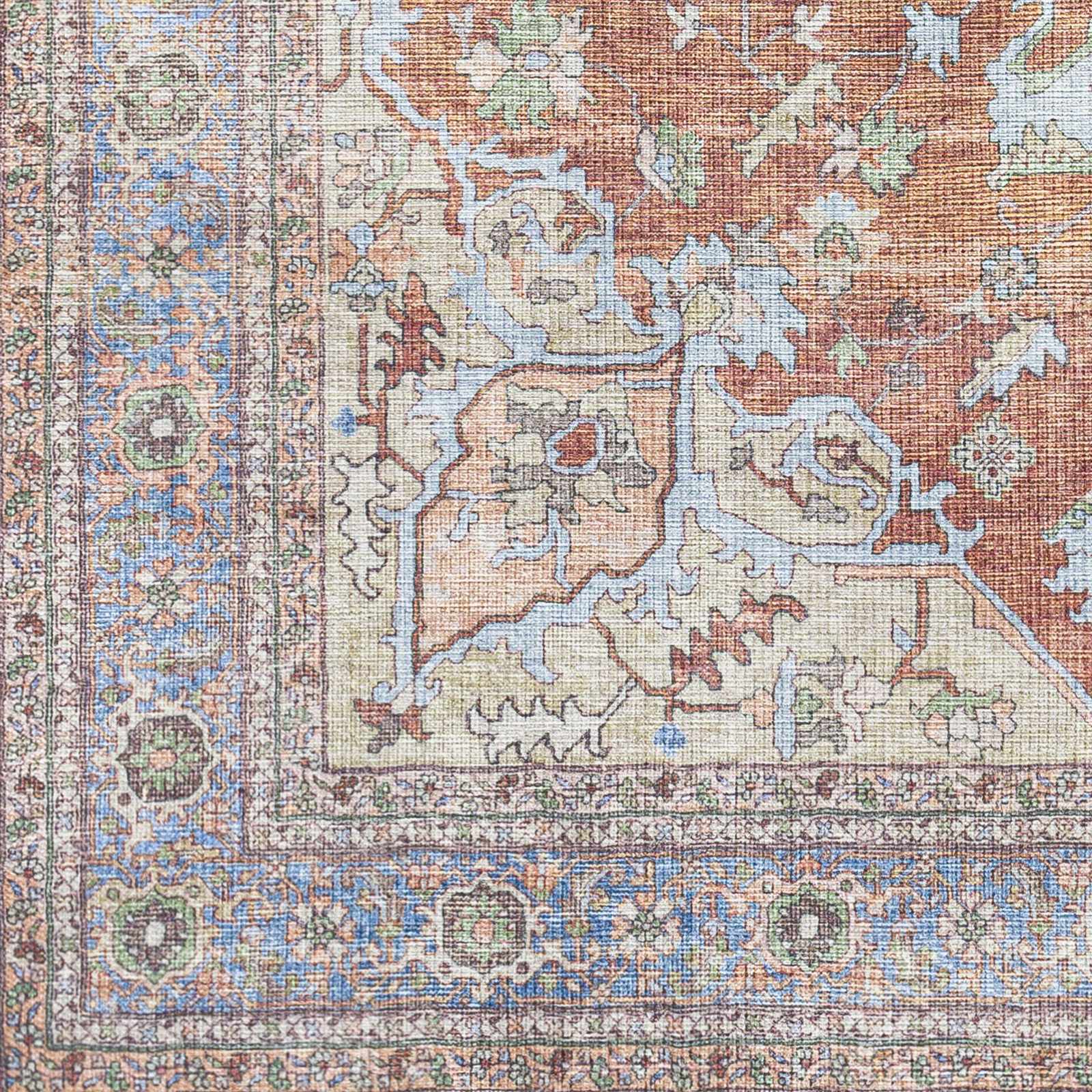 Alfombra lavable con medallón Bagamanoc marrón - Liquidación