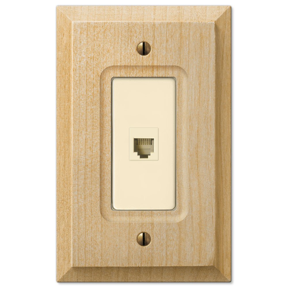 Baker Unfinished Alder Wood - 1 Phone Jack Wallplate