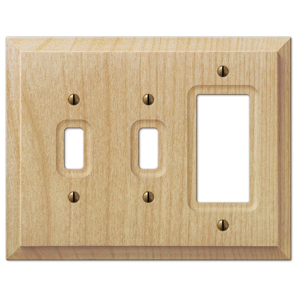 Placa de pared de madera de aliso sin terminar Baker: 2 palancas y 1 balancín