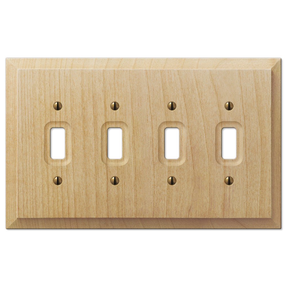 Placa de pared de madera de aliso sin terminar Baker - 4 palancas
