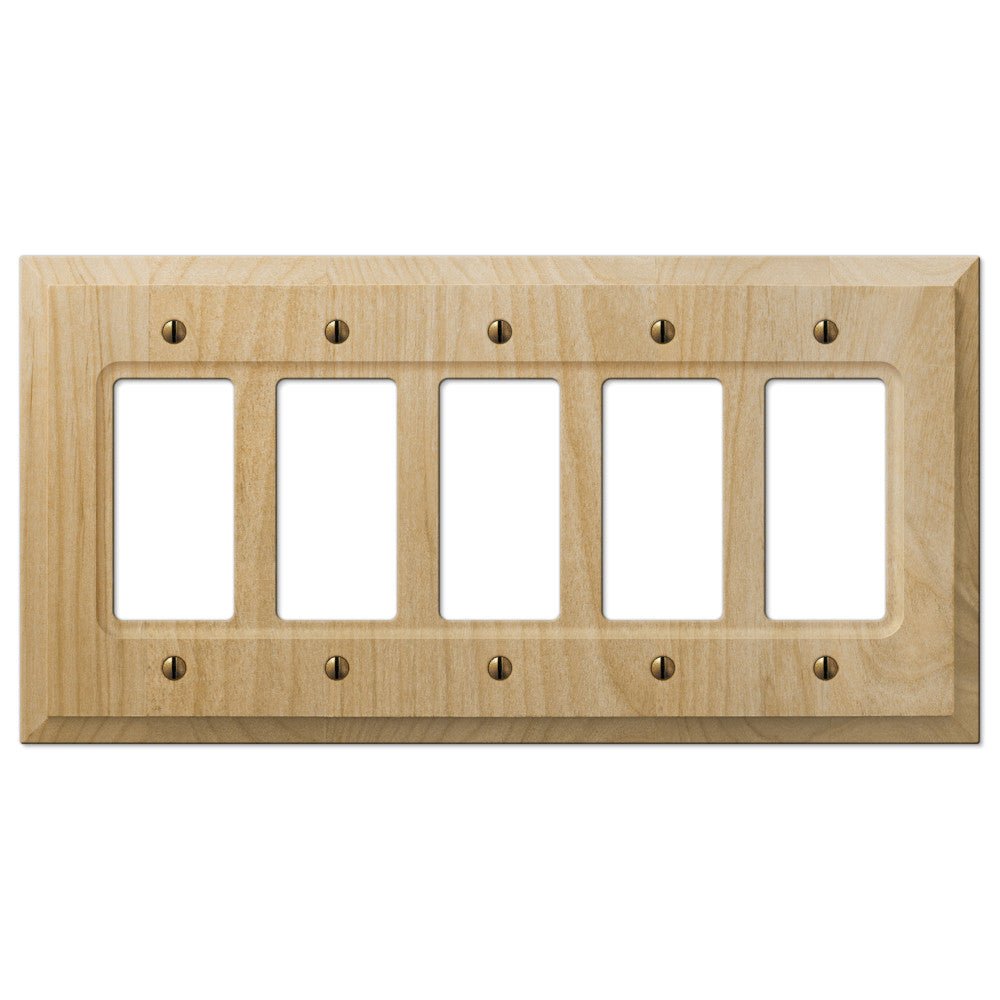 Placa de pared de madera de aliso sin terminar Baker - 5 balancines