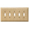 Baker Unfinished Alder Wood - 5 Toggle Wallplate