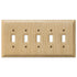 Baker Unfinished Alder Wood - 5 Toggle Wallplate