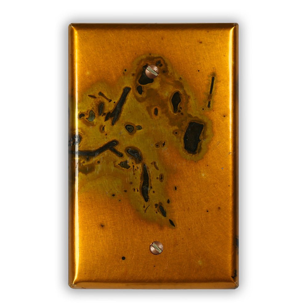 Placa de pared en blanco de bambú dorado y cobre - 1