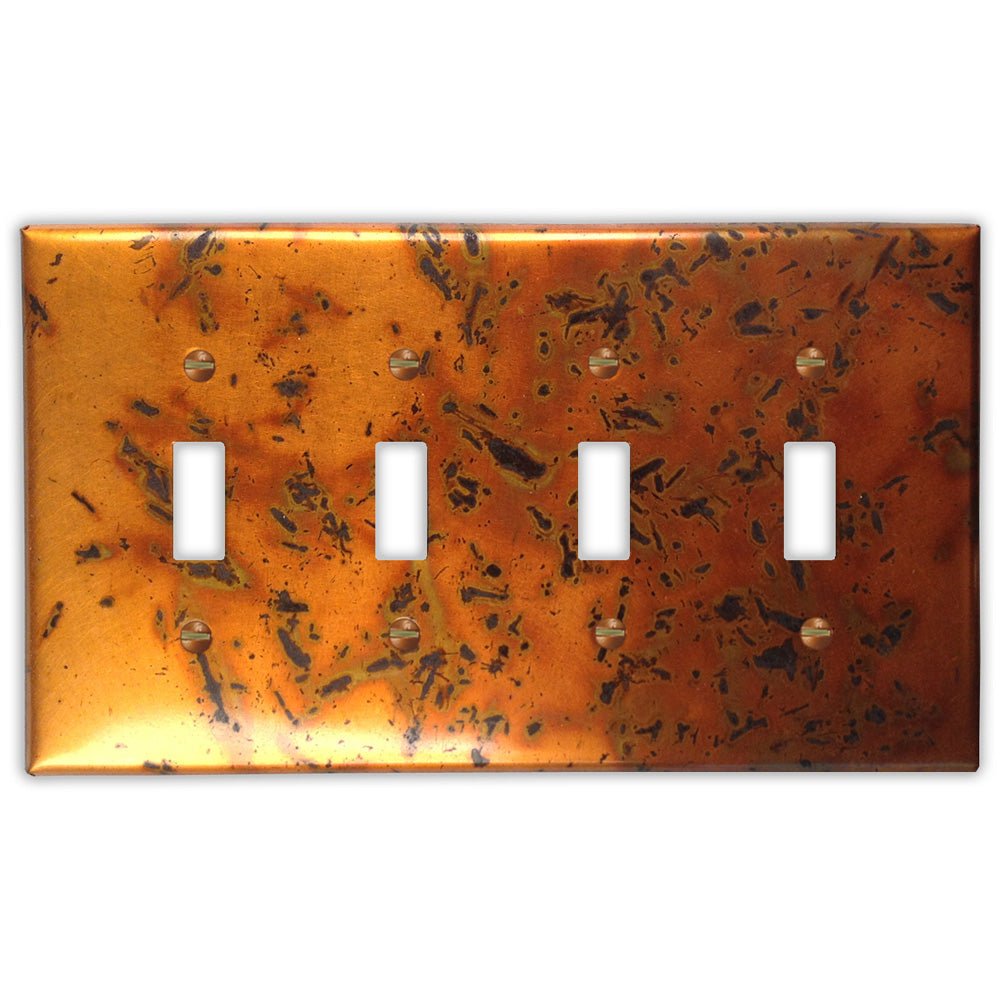 Placa de pared con 4 palancas de bambú y cobre dorado