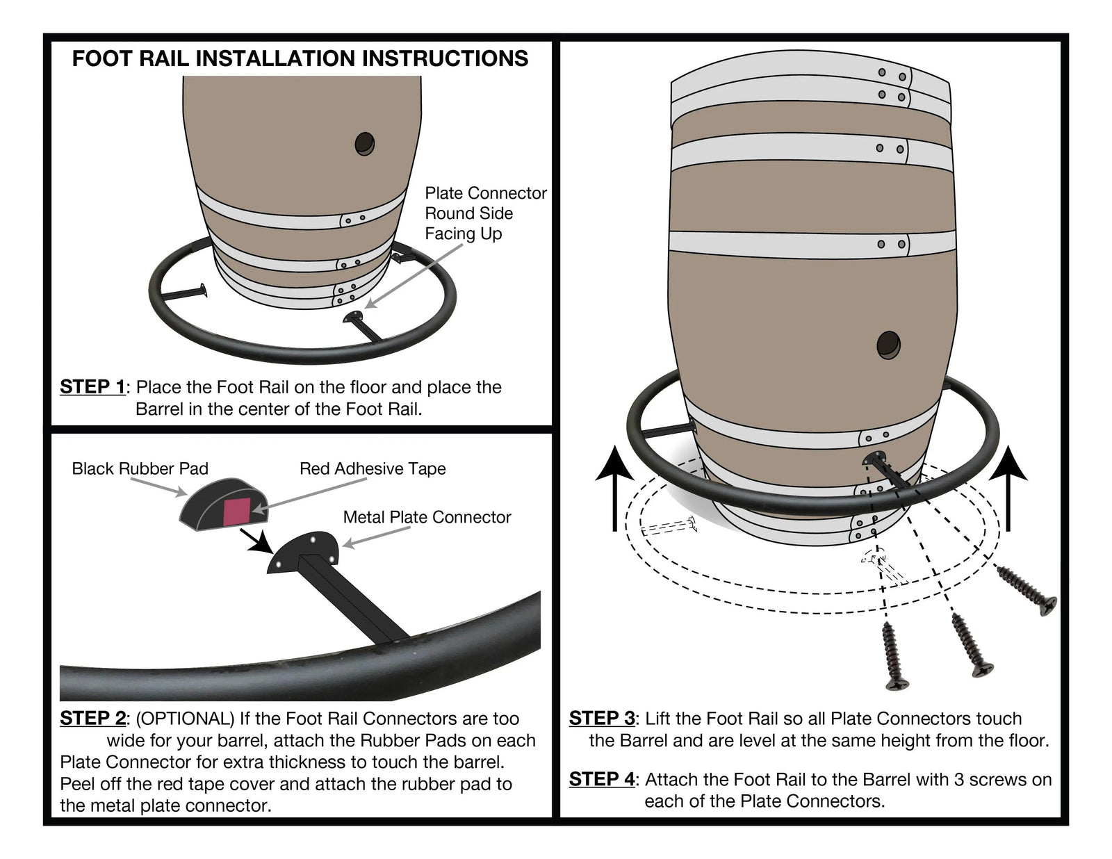 Reposapiés para barril de whisky y vino. Compatible con cualquier barril estándar de 53 a 59 galones. Envío gratuito. Hecho a mano por una empresa familiar.