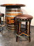 Taburete de bar de barril de roble marrón - Tapizado de espuma viscoelástica - Taburete de bar de madera de barril de whisky - Altura de mostrador - Silla de barril de vino hecha a mano