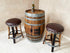 Taburete de bar de barril de roble marrón - Tapizado de espuma viscoelástica - Taburete de bar de madera de barril de whisky - Altura de mostrador - Silla de barril de vino hecha a mano