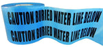 WOD Barricade Flagging Tape "Caution Buried Water Line Below" 6 inch x 1000 Ft. - Hazardous Areas, Safety for Construction Zones BRC-BWLB