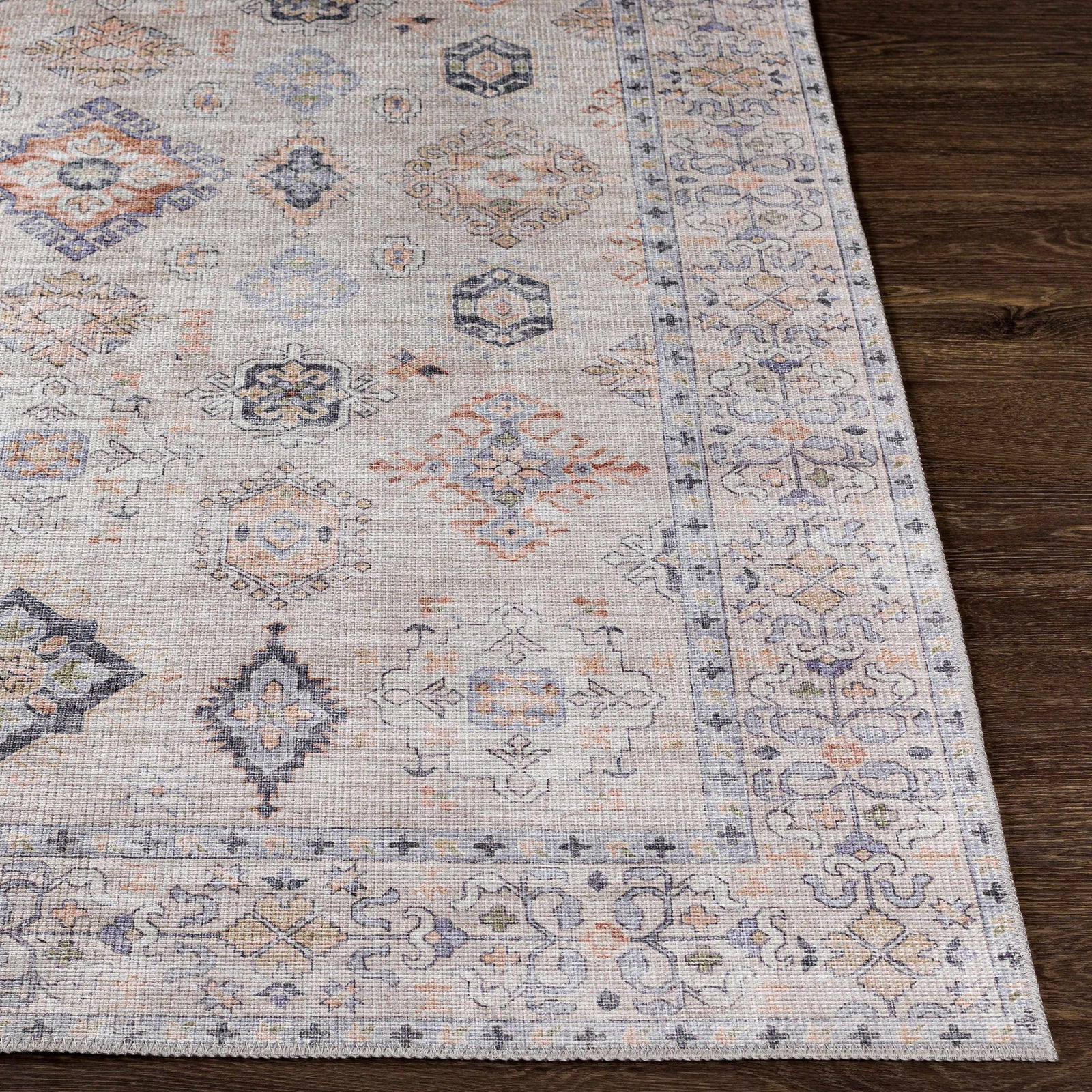 Alfombra lavable vintage Beckett beige - Liquidación