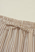 Relaxed Fit Striped Wide Leg Trousers