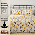 DaDa Bedding Yellow Fleur Golden Orange Floral Ivory Fitted & Flat Bed Sheets Set (18112)