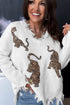 Oversized Knit Jumper with Tiger Motif