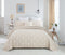 DaDa Bedding Soft Charming French Country Ruffles Quilted Cotton Bedspread Set - Ivory Cream Tan (JHW873)