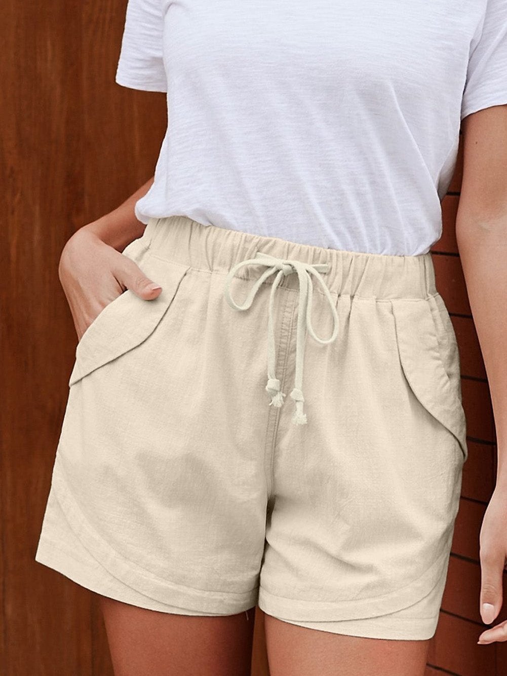 Summer Linen Drawstring Shorts