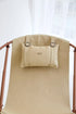 Silla plegable de piel sintética con estructura de metal color beige