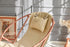 Silla plegable de piel sintética con estructura de metal color beige