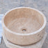 Lavabo de baño de piedra natural color beige travertino toscano pulido sobre tocador (diámetro de 16" y alto de 6")