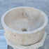Lavabo de baño empotrado o sobre tocador de piedra natural color beige travertino con borde automático