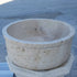 Lavabo de baño empotrado o sobre tocador de piedra natural color beige travertino con borde automático